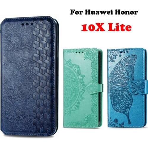 Case For Huawei 10X Lite Luxury PU Leather Wallet Butterfly Flip Phone Cover For Huawei Honor 10X Lite Mobile Phone Shell Bag