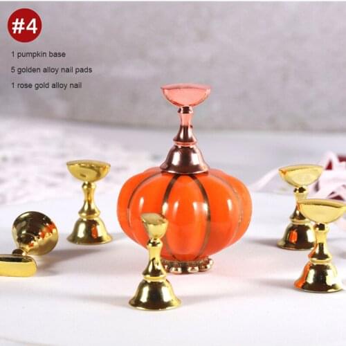Nail Holder Ceramic Pumpkin Manicure Practice Training Display Stand Crystal Holders Alloy False Nails Showing Nail Tool Form