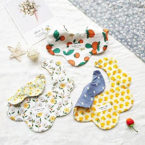 Summer baby bib cotton saliva towel petals round thin saliva bib drool bib baby burp cloths unisex baby stuff