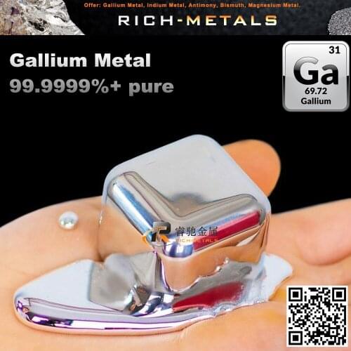 Gallium Metal 100 g 99.9999% pure 6N by Changsha Rich-Metals