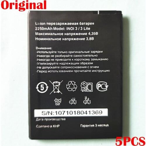 Inoi3 5PCS Original 2250mAh Battery For INOI 3 Lite INOI3 Lite Phone In Stock NEW Production High Quality Battery+Tracking Code