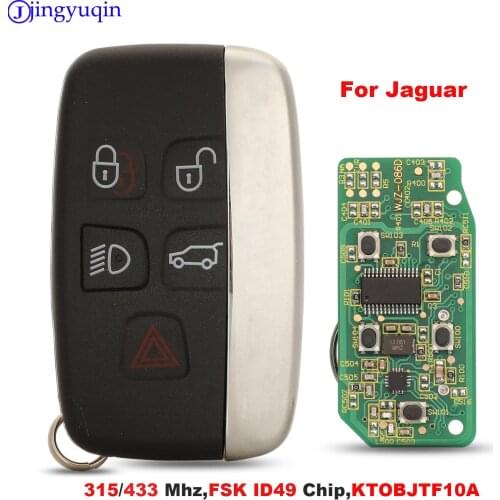 Jingyuqin 5 Buttons FSK ID49 Chip 315/433 MHz Car Remote Key Case For Jaguar XF XJ XE XJL XF KTOBJTF10A