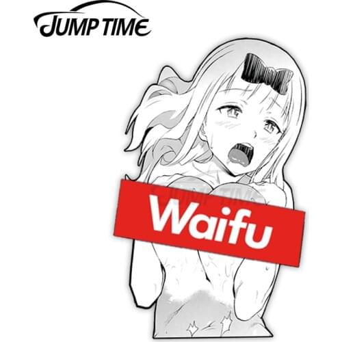 JumpTime 13 x 7.8 cm Chika Lewd Die Cut Car Truck Decal Bumper Window Refrigerator Vinyl Car Stickers 3D Sticker Waterproof DIY