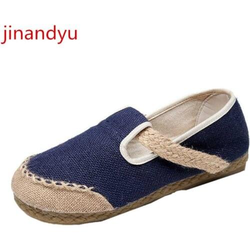 Hemp Canvas Men Casual Shoes Sneakers Ethnic Style Straw Slip on Shoes Men Outdoor Sneaker Casuales Fashion Comfort Shoes Male