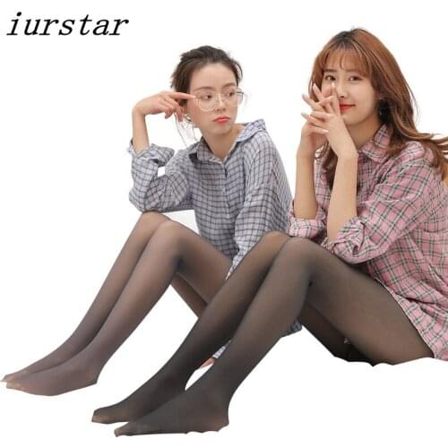Iurstar Tights Women Velvet Spring Autumn Monolayer Through Thigh Pantyhose Thick Tights Fashion Stewardess Tight