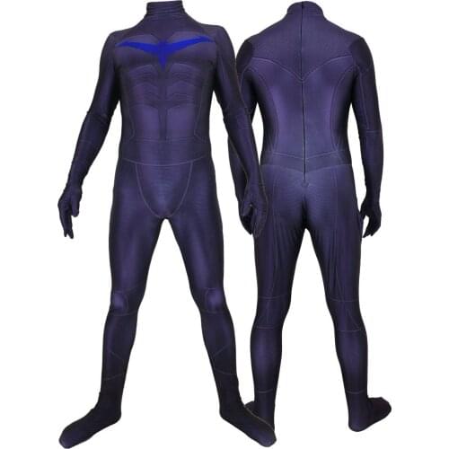 Nightwing Cosplay Costume Adults Kids Nightwing Dick Grayson Suit Zentai Superhero Halloween Bodysuit