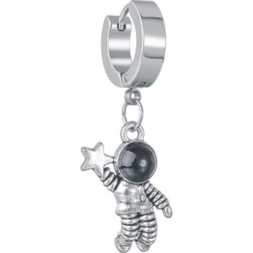 Creative Cute Earrings Design Stainless Steel Earring Space Astronaut Stud Earrings For Women Girl Men Jewelry Gift