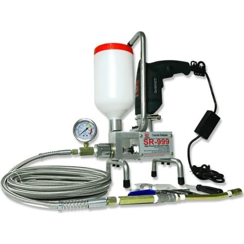 TOP epoxy injection pump Epoxy / Polyurethane foam Grouting Machine WIRELESS REMOTE & STEEL HOSE concrete repair crack