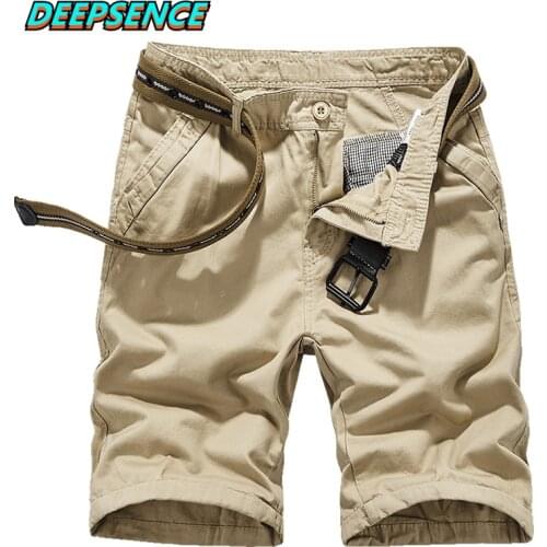 Mature Men 2021 New Summer Battlefield Shorts Men Solid Cotton Pockets Zipper Military Style Loose Fit Knee Length Shorts Men