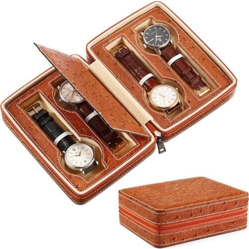 4 Slot Watch Box Organizer Waterproof Travel Watch Storage Zipper Case Portable Watch Strap band Organizer Bag