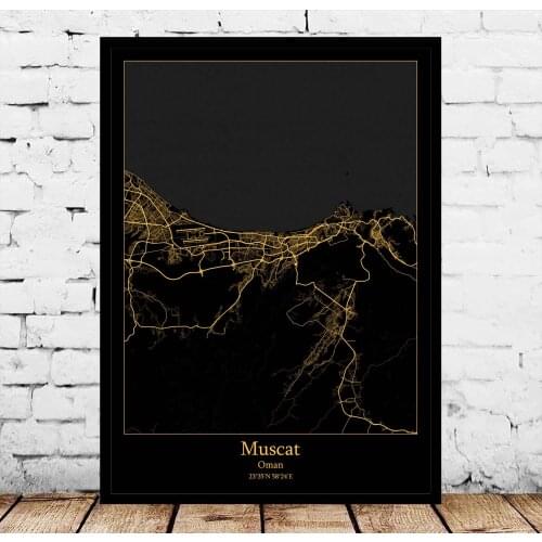 Muscat Oman Map Poster