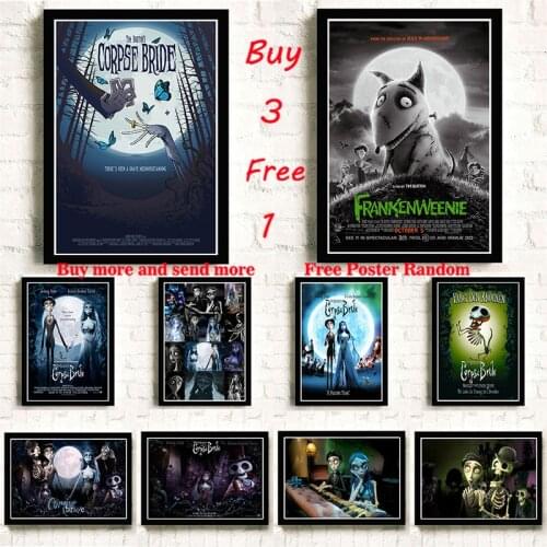 The Corpse Bride Burton movie Coated Paper posters Wall stickers cafe bar poster decorative painting Frameless