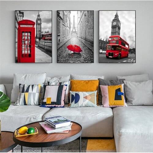 Realist London Landscape Canvas Paintings Big Ben Wall Art Prints Posters And Prints 3 Panels Wall Pictures For Living Room