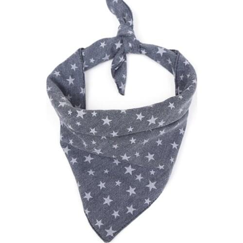 Dog Bandana Jean Star Cats Dogs Scarf Tower Printed Bib Cotton Pet Grooming Accessories Bandage Collar for Small Medium Pet