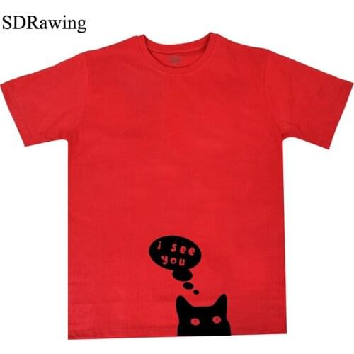 I see you Cat T shirt Cat women T-shirt Cat birthday Women clothes Pet Cat fan Funny Graphic tees cotton tops drop ship