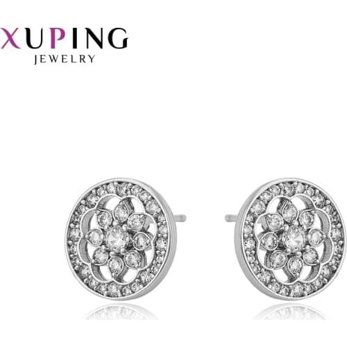 Xuping Elegant Wreath Pattern Flower-shaped Earrings Stud Jewelry for Women Thanksgiving Gifts 93340