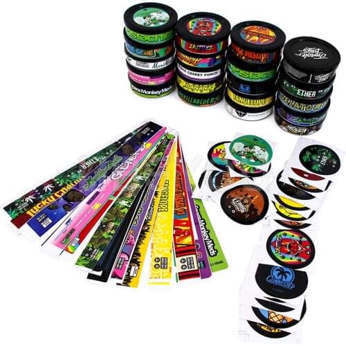 50pcs Tin Can Sealed Storage Box Label Tuna Sticker Can Small Round Empty Box Keep Fresh Smoke Cream Herbal Tobacco Container