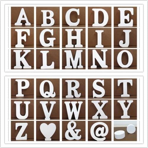 1pc 10*10cm Wooden Letters Wedding Party Decoration Home Art Decor Letras Ornaments Wood Letter Alphabet English Letters Diy