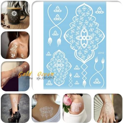 1PC Petal Temporary Tattoo White Ink Henna Paste GJ210 Leaves Design Henna Temporary Tattoos For Women Wedding Brides Tattoo