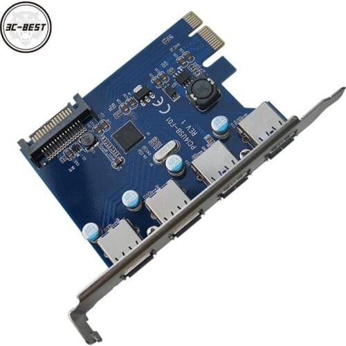 4 Port USB 3.0 PCI-e Card VIA chipset Super-Speed 5Gbps