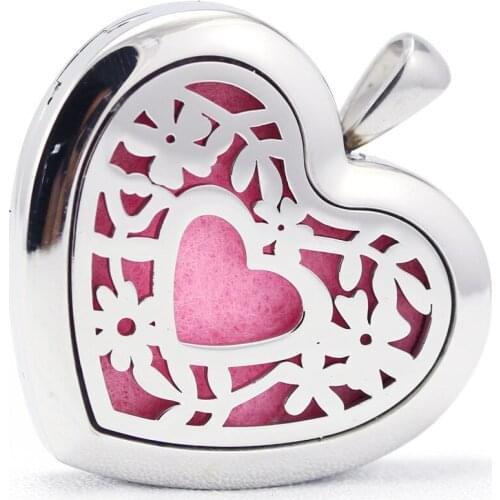 Heart Shape Stainless Steel Aromatherapy Aroma Essential Oil Diffuser Pendant Necklace