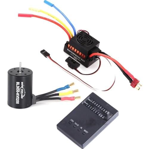 WG BL3650 5200KV 4 poles Sensorless Brushless Motor with 60A Electronic Speed Controller Combo Set for 1/10 RC Car and Truck