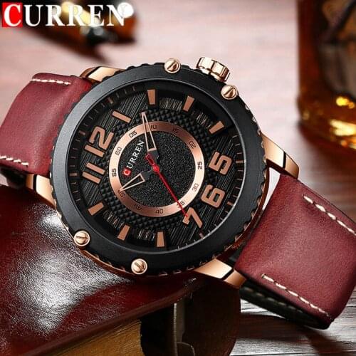 CURREN Sport Men Watch Top Luxury Brand Military Army Business Waterproof Male Clock Genuine Leather Quartz Man Wristwatch 8341