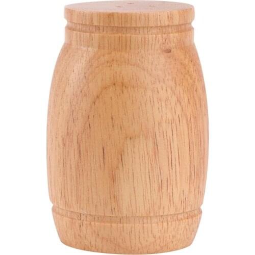 Wooden Spice Jar Small Salt Shaker Seasoning Bottle Container with Lid for Barbecue Kitchen
