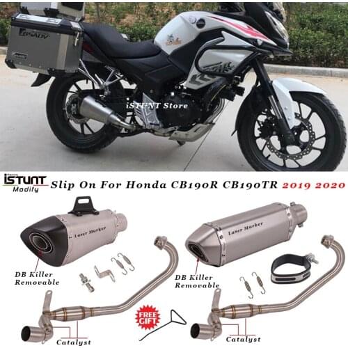 For Honda CB190R CB190TR 2019 2020 Motorcycle Exhaust Escape Modified Front Middle Link Pipe Catalyst Tube With 51MM Muffler