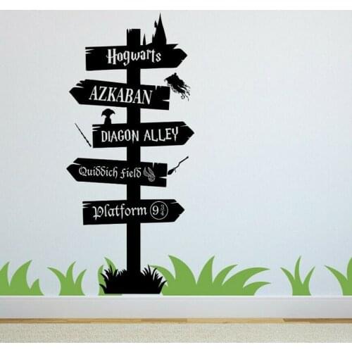 Road Sign Wall Sticker Creative Magical Home Decoration Art Home Decoration Kid Room Decal Nursery Room E23