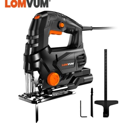 LOMVUM Jigsaw Power Tool Machine Electric Saw With Laser Guide Jig Saw For Metal Wood Steel Cutter Blades For Woodworking