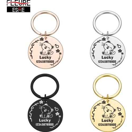 Personalized Pet Id Tag Customized Name Phone Number Cat Dog Free Engraving Original Puppy Collar Stainless Steel Baby Pet Tag