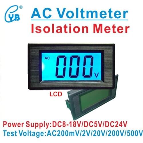 5135DI 3 1/2 AC Isolation Voltage Meter ICL7106 LCD Voltmeter Tester Voltage Detector Volt Panel Meter AC 200mV 2V 20V 200V 500V