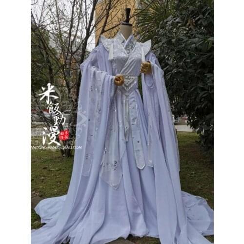 Unisex Xie Lian Cosplay Costume Tian Guan Ci Fu Cosplay Mo Dao Zu Shi Xiao Xingchen Costumes White Hanfu Anime Outfits Full Set
