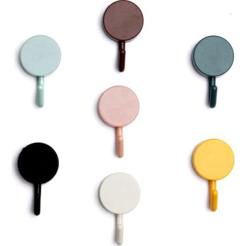 10 Pieces Strong Self Adhesive Hooks Key Racks Clothing Holder Plastic Door Wall Hanger Fit Bathroom Home Kitchen