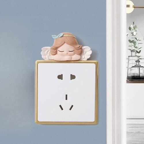 Cartoon Girl Switch Sticker Decals Office Home Wall Art Decorations Ornament