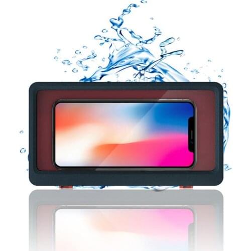 Wall Mount Phone Holder Removable Punch-Free Touchable Screen For Bathroom Shower Kitchen Fit All Mobile Phones Under 6.8 Inches