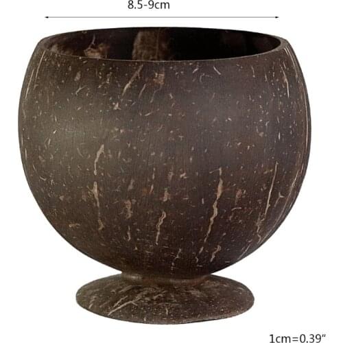Natural Coconut Cup Creative Coconut Shell Fruit Beer Coffee Cold Drink Cup Wooden bowl Tableware restaurant kitchen