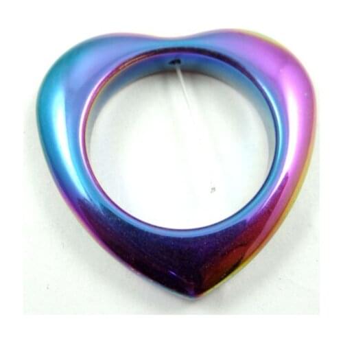 Natural Quartz crystal Titanium Hematite hand-Carved Heart-shaped Gem pendant for diy jewelry making necklace Accessories3pcs