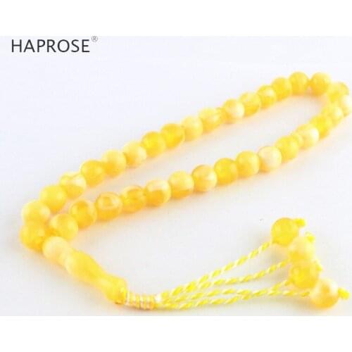 New Golden Bracelet Allah Beads Leisure Hand Bracelet 33 Beads Islam Muslim Allah Sculpting Text Beads 12mm tasbih Tassel Gifts