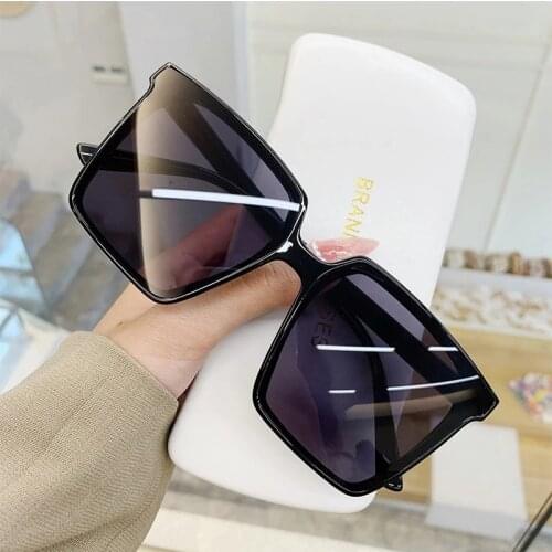 2021 Vintage Oversize Square Sunglasses Women Luxury Brand Big Frame Women Sun Glasses Black Fashion Female Glasses Oculos