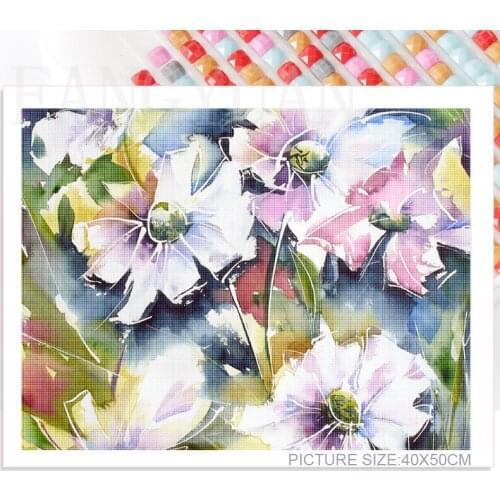 Full Square/round Drill Diamond Embroidery Rose Daisy Mosaic Handmade Gift Diamond Painting Flower Cross Stitch Home Decoraion