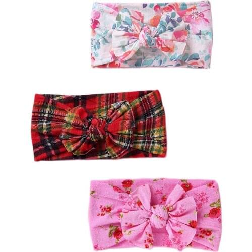 Fashion Flower Head Bands Print Bow Nylon Baby Turban Cute Floral Hair Accessories For Girls Kids Headband Korean Headwear