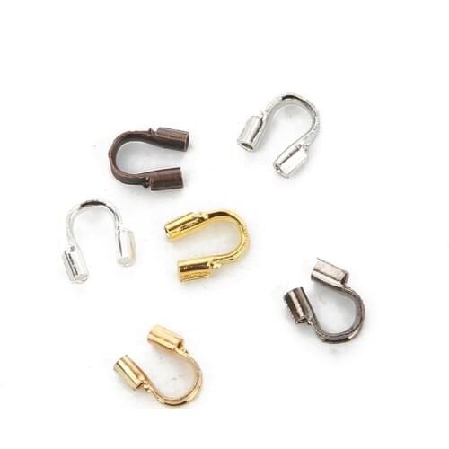 200pcs/lot 4.5x4mm U-Shaped Wire Protectors Wire Guard Guardian Protectors loops Clasps Connector For Jewelry Making Accessories