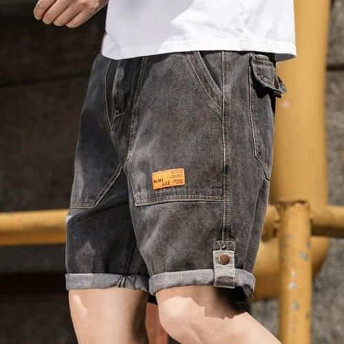 Discounts 2021new summer knee length mens slim joker breeches mens shorts elastic overalls Bull-puncher knickers denim shorts