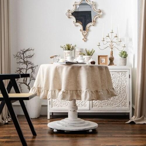 Modern Table Cloth for Home Fabric Table Cloth Round Wedding Decoration Table Linen Tablecloth with Embroidery Kitchen Ornaments