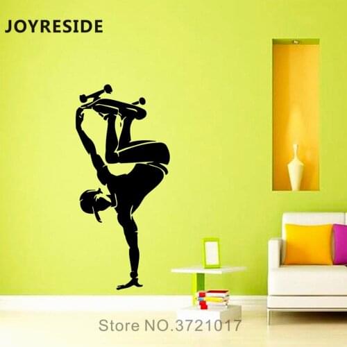 Skateboard Dance Cool Athlete Wall Decals Sports Man Pattern Wall Stickers Home Livingroom Bedroom Decoration Vinyl Design M273