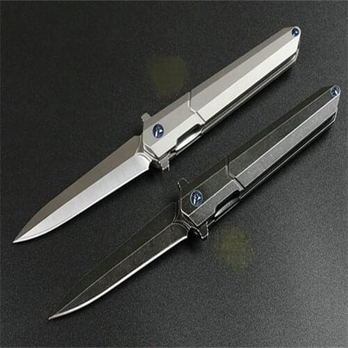 Folding Knife Bixian (Two Colors) 9cr18mov Sharp Blade Titanium Alloy High Hardness Handle Survival hunt camp Knife Pocket EDC