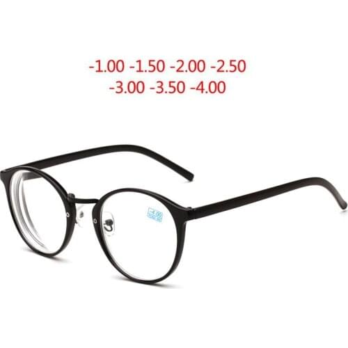 SPH-1.0,-1.5~ -4.0Circle Finished Myopia Spectacle Eyeglasses Optical Men Women Prescription Lentes Opticos Para Hombre