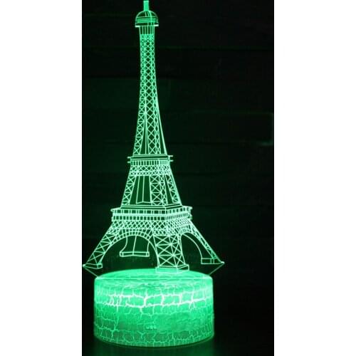 Paris landmark tower theme 3D Lamp LED night light 7 Color Change Touch Mood Lamp Christmas present Dropshippping